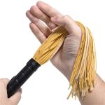 Yellow Hide Thick Leather Flogger - Image 2