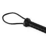 Black Leather Long Whip - Image 3