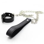 Buckling Cock Ring And Chain Leash Set