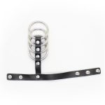Leather Cock Strap & 4 Metal Rings - Image 4