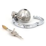 Round Lid Gear Ring Metal Chastity Cage - Image 10