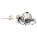 Round Lid Gear Ring Metal Chastity Cage