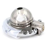 Round Lid Gear Ring Metal Chastity Cage - Image 3