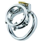 Rivet Screw Double Ring Chastity Lock Cage - Image 6