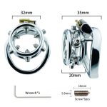 Rivet Screw Double Ring Chastity Lock Cage - Image 5