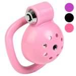 Button Lock Chastity Cage With Metal Penis Plug - Image 6