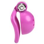 Button Lock Chastity Cage With Metal Penis Plug