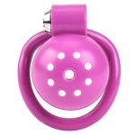 Button Lock Chastity Cage With Metal Penis Plug - Image 4