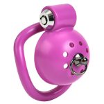 Button Lock Chastity Cage With Traction Leash - Image 2