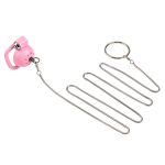 Button Lock Chastity Cage With Traction Leash - Image 3