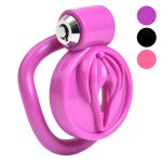 Button Lock Pussy Sissy Chastity Cage - Image 6