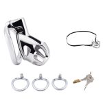 Stainless Steel Chastity Cage With Strap - Image 5