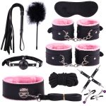 Double Color Plush Bondage Kit - 10 Pcs - Image 7