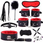 Double Color Plush Bondage Kit - 10 Pcs - Image 2