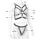 Leather Harnesd Bra with Chain Tassels - Image 2