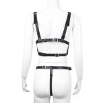 Leather Harnesd Bra with Chain Tassels - Image 4