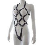 Open Breast Leather Body Harness