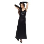 Backless Long Dress with Gloves