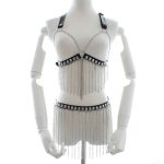 Leather Chain Bra G-String Bondage Clubwear - Image 3