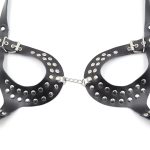 Open Outline Leather Bra with Rivets