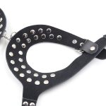 Open Outline Leather Bra with Rivets - Image 2