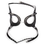 Open Outline Leather Bra with Rivets - Image 5