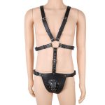 Leather Full Body Bondage Harness With Pouch - Image 6