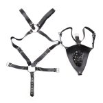 Leather Full Body Bondage Harness With Pouch - Image 4