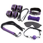 Purple And Black Fur Lined Bondage Kit 8 Piece - Image 5