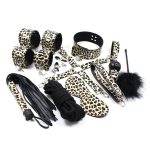 Lockable Leopard Print 10 Piece Bondage Kit - Image 6