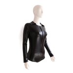 Black Ultra-Shine PVC Mini Dress - Image 2