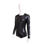 Black Ultra-Shine PVC Mini Dress - Image 3