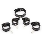 Restraint PU Leather Hands Cuffs Neck Collar Set - Image 5