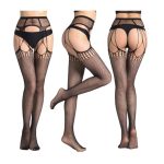 Fishnet Thigh High Suspender Stockings - Image 8