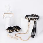 Slave Handuffs with Collar Set