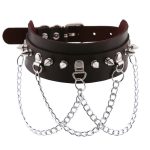 Spikes Collar With Silver Chain - Image 7