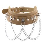 Spikes Collar With Silver Chain - Image 8
