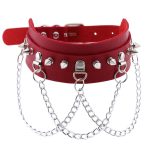 Spikes Collar With Silver Chain - Image 12
