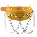 Spikes Collar With Silver Chain - Image 15