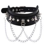 Spikes Collar With Silver Chain - Image 17