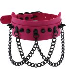 Spikes Collar With Black Chain - Image 8