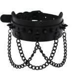 Spikes Collar With Black Chain - Image 11