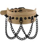 Spikes Collar With Black Chain - Image 17