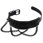 Spikes Collar With Black Chain - Image 20