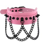 Spikes Collar With Black Chain - Image 3