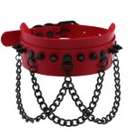 Spikes Collar With Black Chain - Image 4