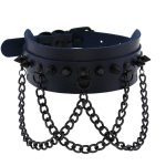 Spikes Collar With Black Chain - Image 5