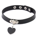 Punk Goth Heart Pendant Necklace Leather Collar - Image 6