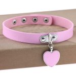 Punk Goth Heart Pendant Necklace Leather Collar - Image 15