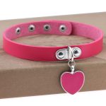 Punk Goth Heart Pendant Necklace Leather Collar - Image 17